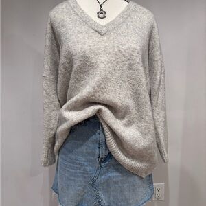 French Connection V-Neck Sweater - Soft Gray